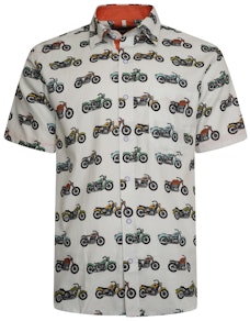 KAM Hemd mit Motorrad-Print Multi